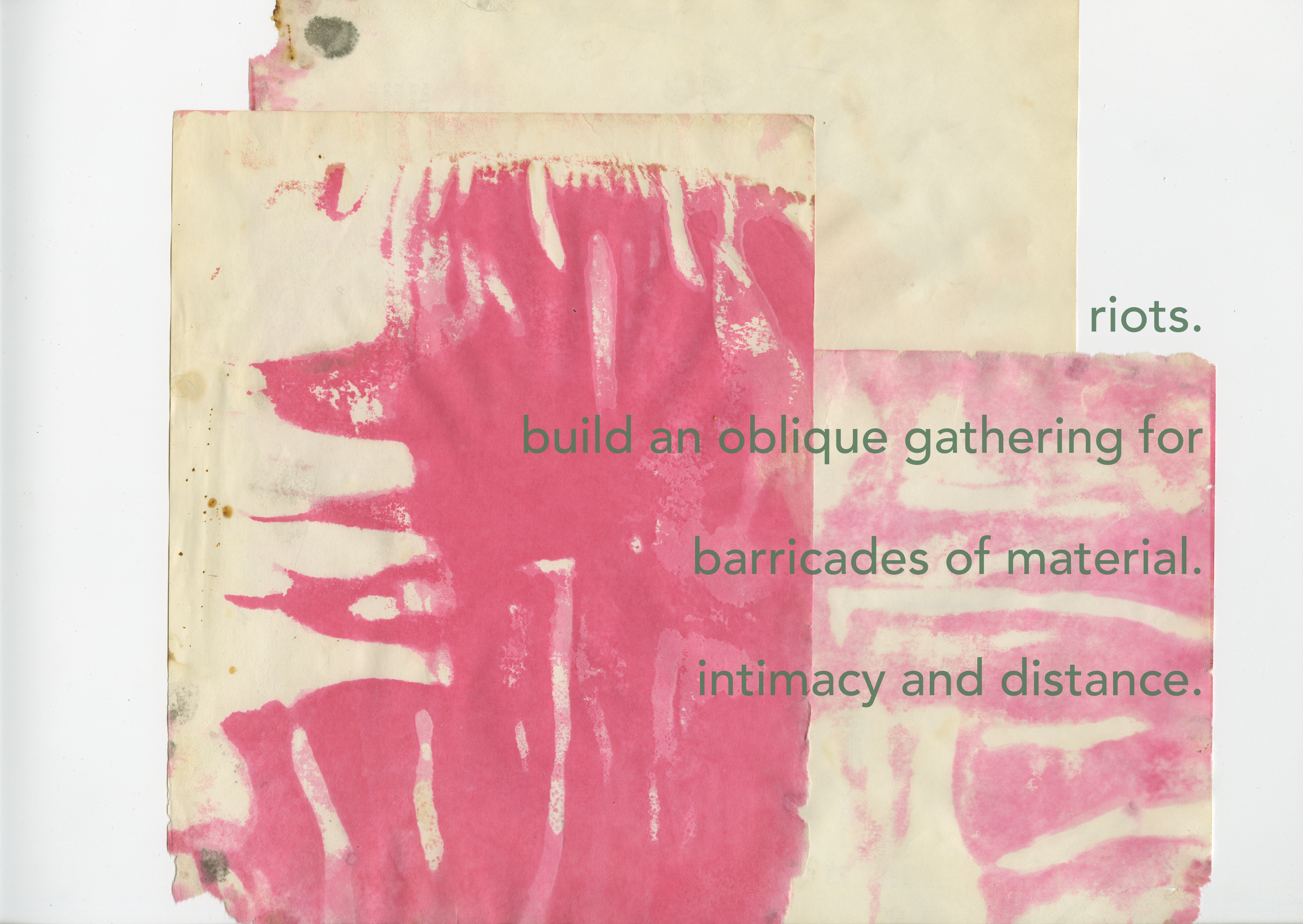 Collage made of materials from Ntozake Shange's archives.   Poem written by Kiani Ned using words from:   Fisher, Jean. “Diaspora, Trauma, and The Poetics of Remembrance.” In Exiles, Diasporas & Strangers. Cambridge: MIT Press, 2008.