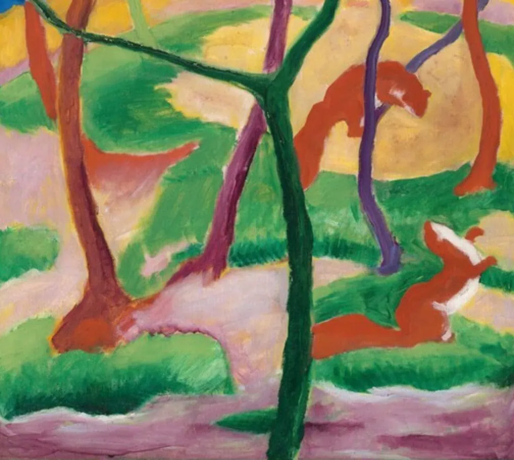 Franz Marc, Weasels at Play, 1911