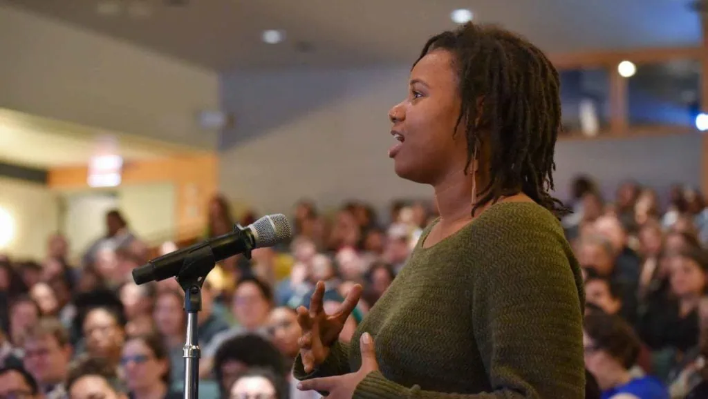 Audience member at Roxane Gay talk